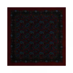 Viola Milano - Paisley Pattern Silk Pocket Square - Burgundy Mix - Handmade in Italy - Luxury Exclusive Collection - Avvenice