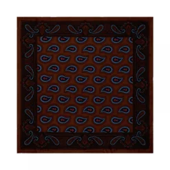 Viola Milano - Paisley Pattern Silk Pocket Square - Brown Mix - Handmade in Italy - Luxury Exclusive Collection - Avvenice