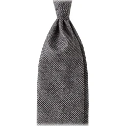 Viola Milano - Pied de Poule Wool 3-Fold Tie - Grey Mix - Handmade in Italy - Luxury Exclusive Collection - Avvenice