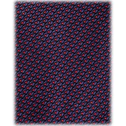 Viola Milano - Pin Dot 3-Fold Grenadine Tie - Navy/Wine - Handmade in Italy - Luxury Exclusive Collection - Avvenice