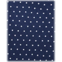 Viola Milano - Pin Dot Selftipped Silk Tie - Blue/White - Handmade in Italy - Luxury Exclusive Collection - Avvenice