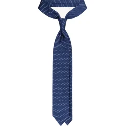 Viola Milano - Pin Dot Selftipped Silk Tie - Blue/White - Handmade in Italy - Luxury Exclusive Collection - Avvenice