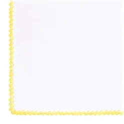 Viola Milano - Pocket Square with Handmade Crochet Edges - Yellow - Handmade in Italy - Luxury Exclusive Collection - Avvenice