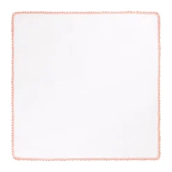 Viola Milano - Pocket Square with Handmade Crochet Edges - Pink - Handmade in Italy - Luxury Exclusive Collection - Avvenice