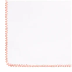 Viola Milano - Pocket Square with Handmade Crochet Edges - Pink - Handmade in Italy - Luxury Exclusive Collection - Avvenice