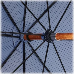 Viola Milano - Polka Dot Bamboo Umbrella - Navy and White - Handmade in Italy - Luxury Exclusive Collection - Avvenice