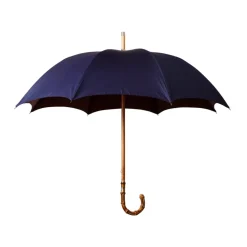 Viola Milano - Polka Dot Bamboo Umbrella - Navy and Red - Handmade in Italy - Luxury Exclusive Collection - Avvenice