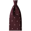 Viola Milano - Polka Dot Grenadine 7-Fold Unlined Tie - Wine/White - Handmade in Italy - Luxury Exclusive Collection - Avvenice
