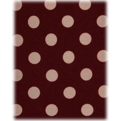 Viola Milano - Polka Dot Handprinted Selftipped Silk Tie - Wine/White - Handmade in Italy - Luxury Exclusive Collection - Avvenice