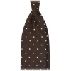 Viola Milano - Polka Dot Handrolled Woven Grenadine/Shantung Tie - Brown/White - Handmade in Italy - Luxury Exclusive Collection - Avvenice