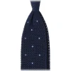 Viola Milano - Polka Dot Knitted Silk Tie - Navy/Sea - Handmade in Italy - Luxury Exclusive Collection - Avvenice