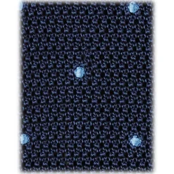 Viola Milano - Polka Dot Knitted Silk Tie - Navy/Sea - Handmade in Italy - Luxury Exclusive Collection - Avvenice