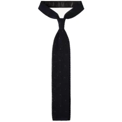 Viola Milano - Polka Dot Knitted Silk Tie - Navy/Sea - Handmade in Italy - Luxury Exclusive Collection - Avvenice