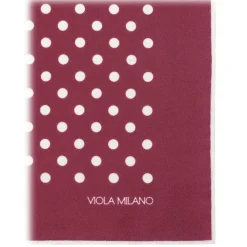 Viola Milano - Polka Dot Silk Pocket Square - Wine/White - Handmade in Italy - Luxury Exclusive Collection - Avvenice