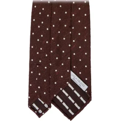 Viola Milano - Polka Dot Woven Grenadine/Shantung Tie - Burgundy/White - Handmade in Italy - Luxury Exclusive Collection - Avvenice