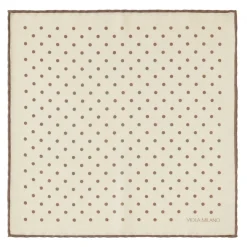 Viola Milano - Polka Dot Wool Lana Pocket Square - White/Taupe - Handmade in Italy - Luxury Exclusive Collection - Avvenice