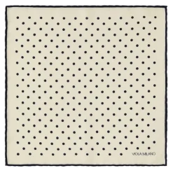 Viola Milano - Polka Dot Wool Lana Pocket Square - White/Navy - Handmade in Italy - Luxury Exclusive Collection - Avvenice