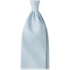 Viola Milano - Prince of Wales Selftipped Italian Silk Tie - Light Blue - Handmade in Italy - Luxury Exclusive Collection - Avvenice