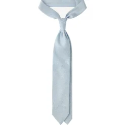 Viola Milano - Prince of Wales Selftipped Italian Silk Tie - Light Blue - Handmade in Italy - Luxury Exclusive Collection - Avvenice