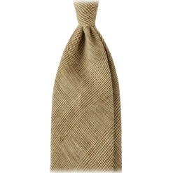 Viola Milano - Prince of Wales Untipped Linen Tie - Natural Mix - Handmade in Italy - Luxury Exclusive Collection - Avvenice