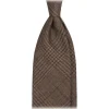 Viola Milano - Prince of Wales Untipped Linen Tie - Beige/Green - Handmade in Italy - Luxury Exclusive Collection - Avvenice