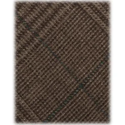 Viola Milano - Prince of Wales Untipped Linen Tie - Beige/Green - Handmade in Italy - Luxury Exclusive Collection - Avvenice