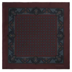 Viola Milano - Printed Silk Pocket Square - Brown Mix - Handmade in Italy - Luxury Exclusive Collection - Avvenice