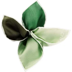 Viola Milano - Printed Solid Silk Pocket Square - Green Shades - Handmade in Italy - Luxury Exclusive Collection - Avvenice
