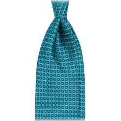 Viola Milano - Roman Chain Selftipped Italian Silk Tie - Turqouise Mix - Handmade in Italy - Luxury Exclusive Collection - Avvenice