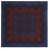 Viola Milano - Rosette Archive Printed Silk Pocket Square - Navy - Handmade in Italy - Luxury Exclusive Collection - Avvenice