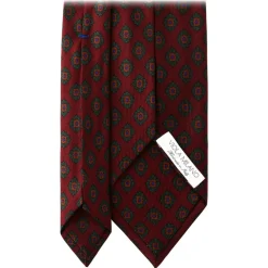 Viola Milano - Rosette Pattern Selftipped Silk Tie - Wine - Handmade in Italy - Luxury Exclusive Collection - Avvenice