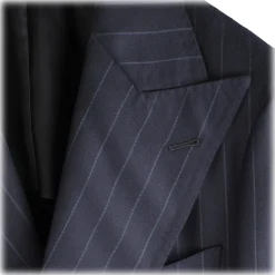 Viola Milano - Sartorial Double Breasted Suit - Navy Chalk Stripe - Handmade in Italy - Luxury Exclusive Collection - Avvenice