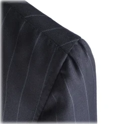 Viola Milano - Sartorial Double Breasted Suit - Navy Chalk Stripe - Handmade in Italy - Luxury Exclusive Collection - Avvenice