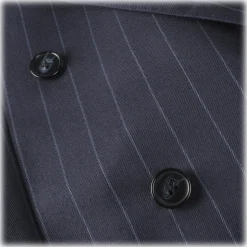 Viola Milano - Sartorial Double Breasted Suit - Navy Chalk Stripe - Handmade in Italy - Luxury Exclusive Collection - Avvenice