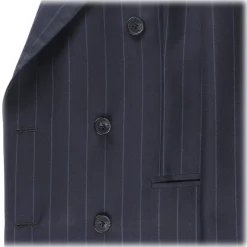 Viola Milano - Sartorial Double Breasted Suit - Navy Chalk Stripe - Handmade in Italy - Luxury Exclusive Collection - Avvenice