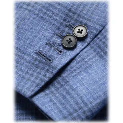 Viola Milano - Sartorial Half-Lined Cashmere Blend Blazer - Overcheck - Handmade in Italy - Luxury Exclusive Collection - Avvenice