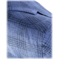 Viola Milano - Sartorial Half-Lined Cashmere Blend Blazer - Overcheck - Handmade in Italy - Luxury Exclusive Collection - Avvenice