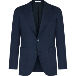 Viola Milano - Sartorial Half-lined Hopsack Blazer - Navy - Handmade in Italy - Luxury Exclusive Collection - Avvenice
