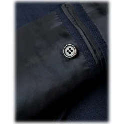 Viola Milano - Sartorial Half-lined Hopsack Blazer - Navy - Handmade in Italy - Luxury Exclusive Collection - Avvenice