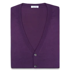 Viola Milano - Sleeveless Cashmere and Silk Cardigan - Purple - Handmade in Italy - Luxury Exclusive Collection - Avvenice