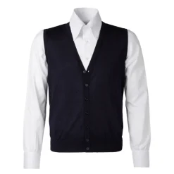 Viola Milano - Sleeveless Cashmere and Silk Cardigan - Navy - Handmade in Italy - Luxury Exclusive Collection - Avvenice