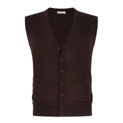 Viola Milano - Sleeveless Cashmere and Silk Cardigan - Brown - Handmade in Italy - Luxury Exclusive Collection - Avvenice