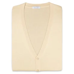 Viola Milano - Sleeveless Cashmere and Silk Cardigan - Natural - Handmade in Italy - Luxury Exclusive Collection - Avvenice