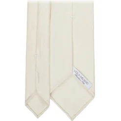 Viola Milano - Solaro Woven Handrolled Wool/Silk Tie - Natural - Handmade in Italy - Luxury Exclusive Collection - Avvenice