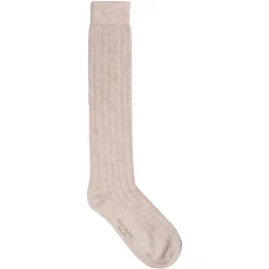 Viola Milano - Solid 100% Cashmere Over-The-Calf Socks - Beige - Handmade in Italy - Luxury Exclusive Collection - Avvenice