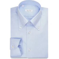 Viola Milano - Solid American Oxford Button-Down Collar Shirt - Light Blue - Handmade in Italy - Luxury Exclusive Collection - Avvenice
