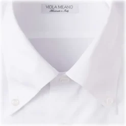 Viola Milano - Solid Color Shirt - White - Handmade in Italy - Luxury Exclusive Collection - Avvenice