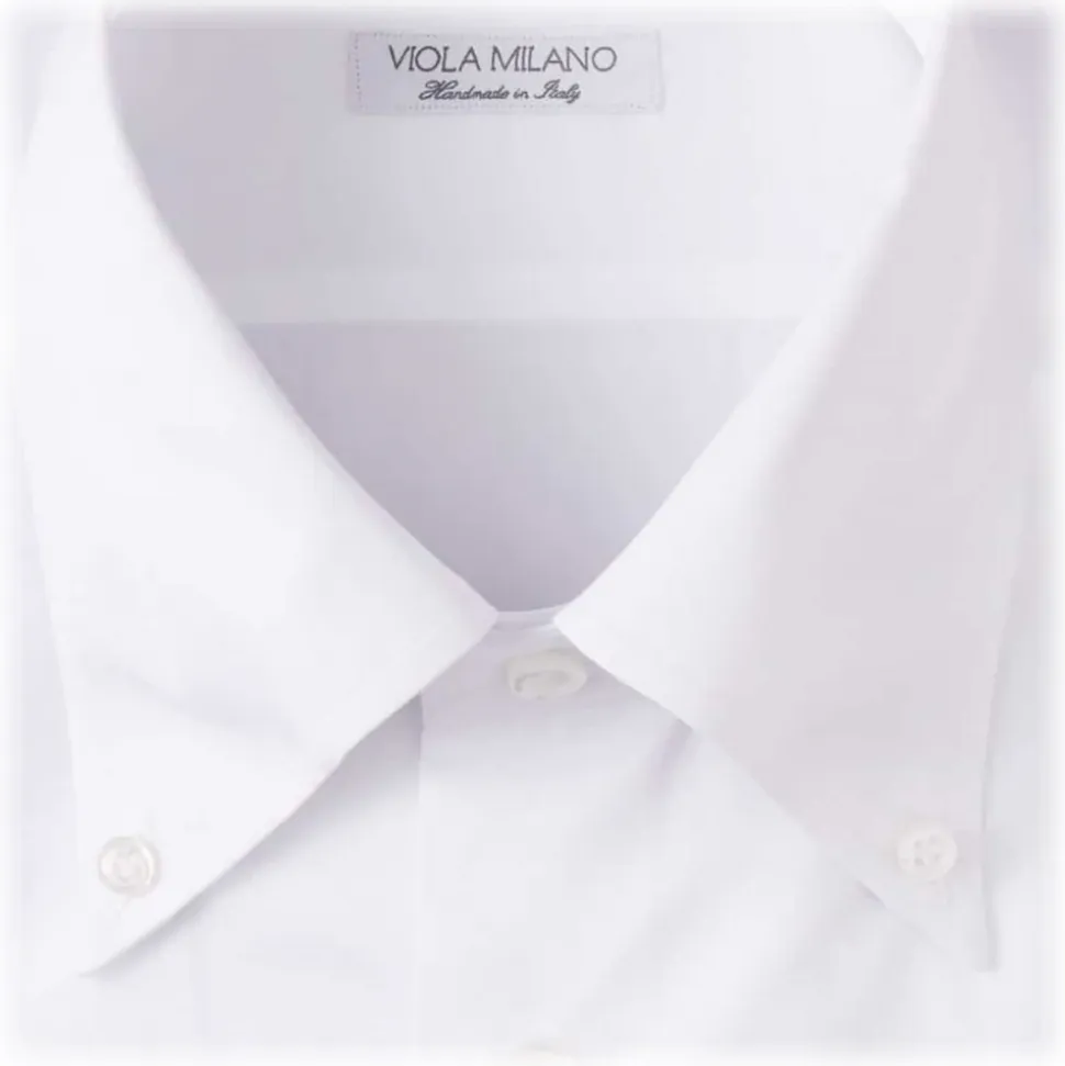 Viola Milano - Solid Color Shirt - White - Handmade in Italy - Luxury Exclusive Collection - Avvenice