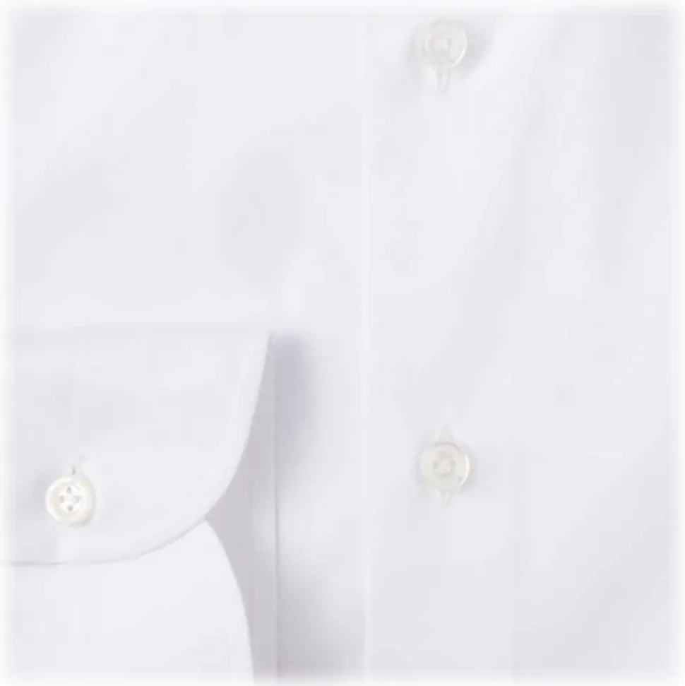 Viola Milano - Solid Color Shirt - White - Handmade in Italy - Luxury Exclusive Collection - Avvenice