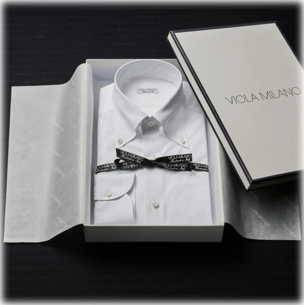 Viola Milano - Solid Color Shirt - White - Handmade in Italy - Luxury Exclusive Collection - Avvenice